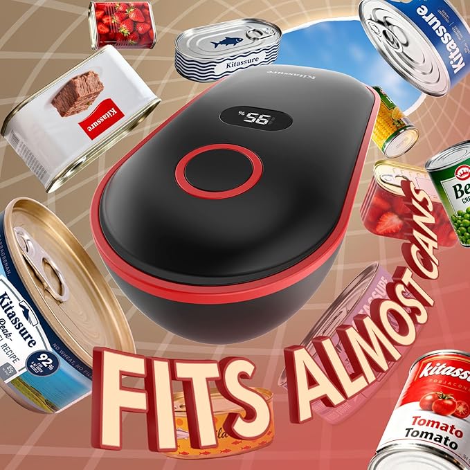 Handsfree Smart Touch Rechargeable Electric Can Opener Easy Flex Side Cut All Can Sizes with LED Display and Smooth Edge Safety for Arthritis & Seniors, Automatic Kitchen Christmas Gifts