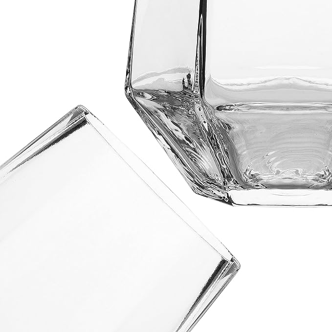 Large Beer Mugs, Hexagon Glass 4 Piece Set, Drinking Mug Bulk for Beer, Soda, Ice Coffee, Smoothies, Cocktails