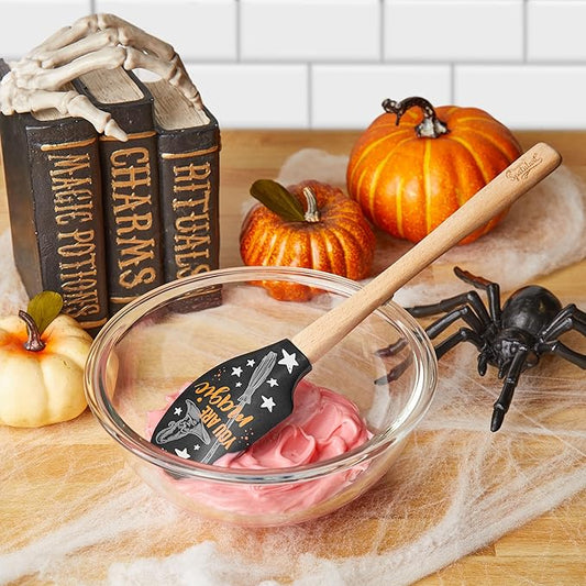 Tovolo Witch Halloween Spatula with Wood Handle Spatulart You Are Magic Witchy Gifts for Girls Women, Witch Kitchen Utensils for Cooking Baking Mixing Stirring BPA Free Heat Resistant Silicone Spatula
