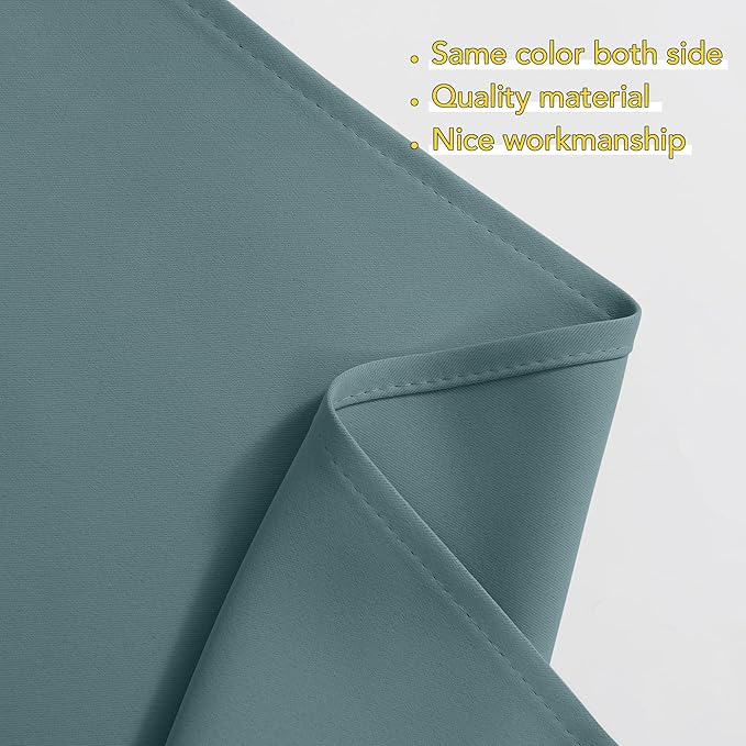 NICETOWN Kitchen Swag Curtains for Small Window Rod Pocket Energy Saving Country Valances for Living Room Bathroom Short Curtains for Home Decor, 2 Panels, 36" x 36" x 18", Greyish Blue