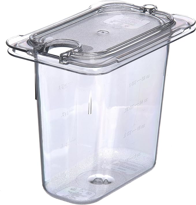 Carlisle FoodService Products Storplus Food Storage Container Food Pan, Chafing Pan for Catering, Buffets, Restaurants, Polycarbonate (Pc), 1/9 Size 6 Inches Deep, Clear, (Pack of 6)