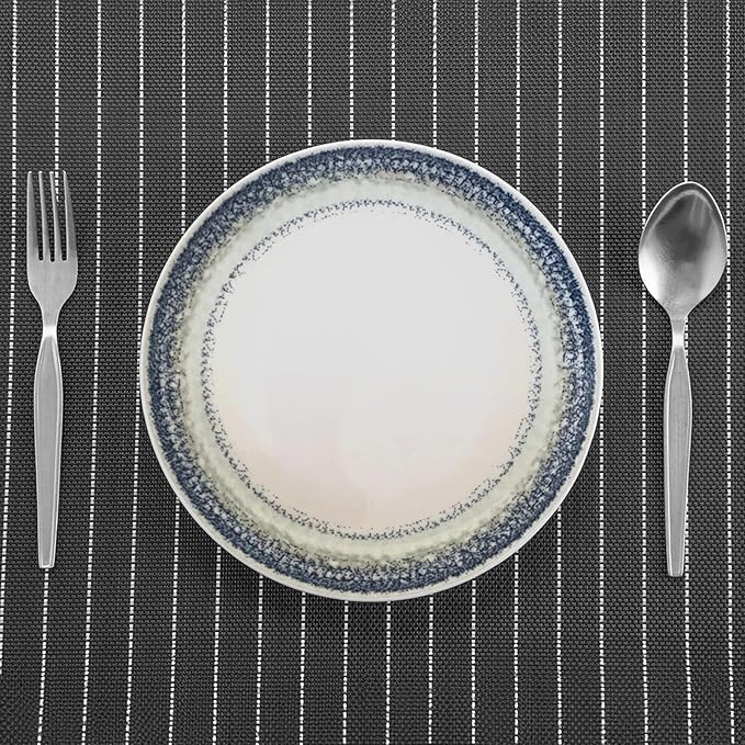 Gusto Buono 10.24" Set of 6 Porcelain Dinner Plates | Pearl Effect with Blue Design | Dishwasher & Microwave Safe | Ideal for Indoor & Outdoor Dining | Ideal for Everyday Home Use, Parties & Gifts