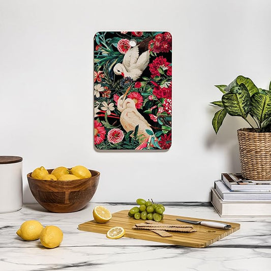 Society6 Bamboo Cutting Board- Kitchen Decor by Burcu Korkmazyurek - Unique Cutting Boards for Kitchen, 16" x 10.5" x 0.5", Floral And Birds XIV