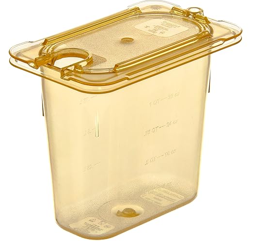 Carlisle FoodService Products High Heat Food Pan, 1/9 Size Food Storage Container for Serving Hot or Cold Food, 1.4 Qt, 6 Count, Black