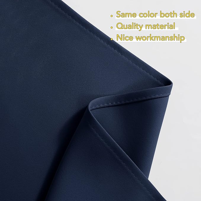 NICETOWN Valances and Tiers for Bathroom, Kitchen Farmhouse Style Short Curtain Shade Privacy Room Darkening Window Dressing Casual Weave Curtain Drapes, 2 Panels, W36 x L45, Navy