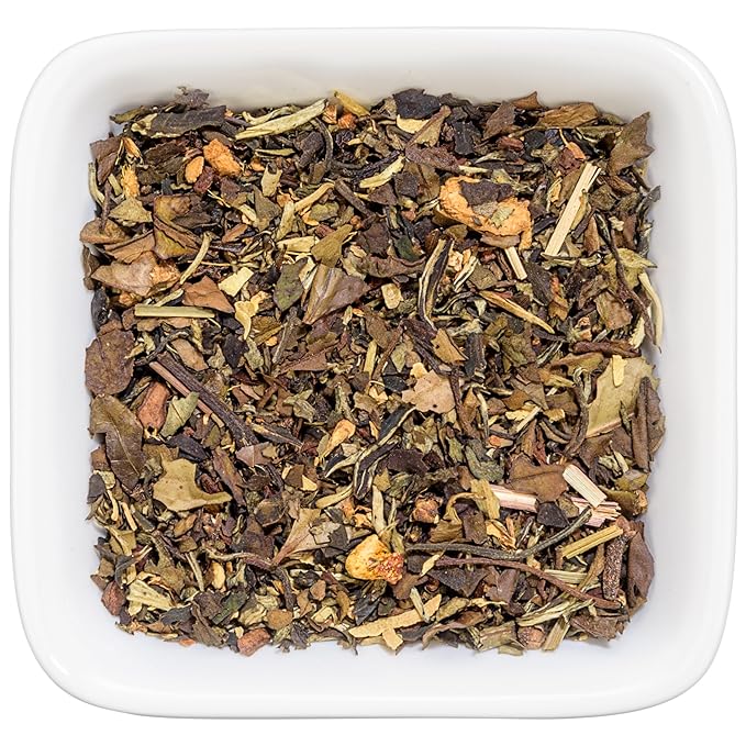 Tealyra - White Ayurvedic Chai - Sweet Spicy - White Tea - Cinnamon - Ginger - Healthy Loose Leaf Tea - Antioxidants Rich - Low Caffeine - 224g (8-ounce)