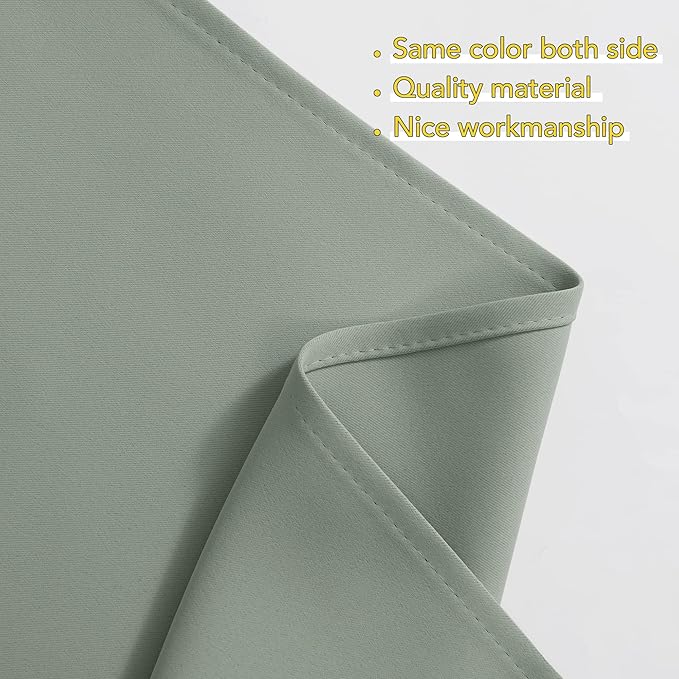 NICETOWN Kitchen Valances for Window, Farmhouse Rustic Room Darkening Swag Curtains for Living Room Rod Pocket Soft Short Curtains for Bedroom Decor, 1 Piar, 36" x 36" x 18" per Panel, Greyish Green