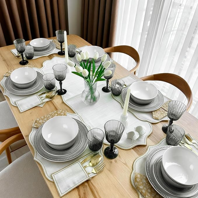 AELS Melamine Dinnerware Set of 18 Pcs, Dinner Dishes Set for Indoor and Outdoor Use, Melamine Plates and Bowls Set for 6, Dishwasher Safe, Lightweight Unbreakable, BPA Free, Gray