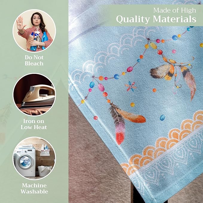 Maison d' Hermine Kitchen Towels Set of 3 100% Cotton 27.50" x 20" Reusable Cloth Tea Dish Towels Absorbent with Hanging Loop for Kitchen, Home, Dining, Cocktail Parties Spring/Summer (Ibiza - Blue)