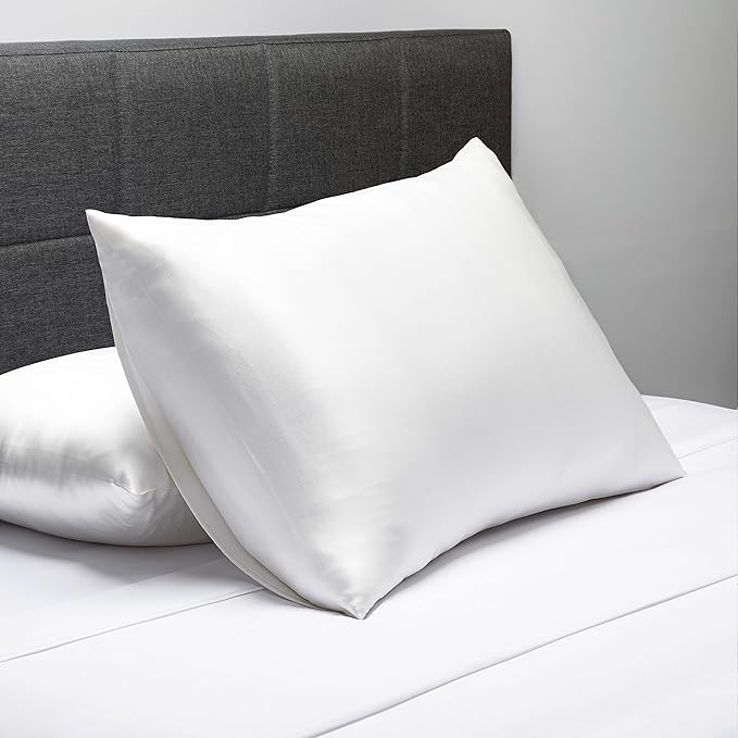Fishers Finery 30mm 100% Pure Mulberry Silk Pillowcase, Quality Tested (White, King)