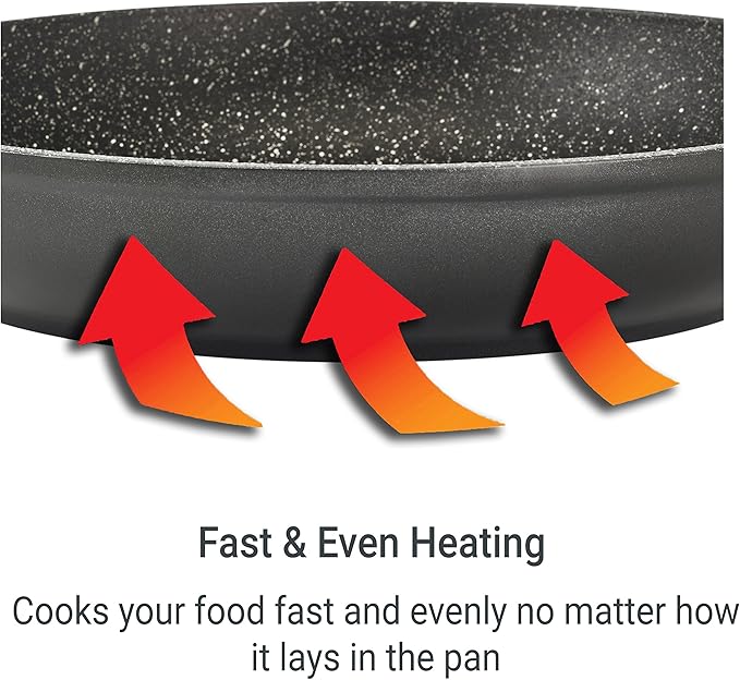 ZYLISS Cookware 9.5" Nonstick Fry Pan - Oven, Dishwasher, Induction and Metal Utensil Safe Cooking - Heavy Duty Forged Aluminum with Sturdy Riveted Handle