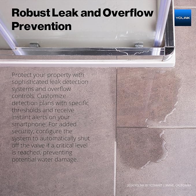 YoLink FlowSmart All-in-One Smart Water Management System: 3/4" Ultrasonic Water Meter with Automated Valve Control, Real-Time Leak Detection, App-Enabled, 10-Year Battery Life, Include YoLink Hub