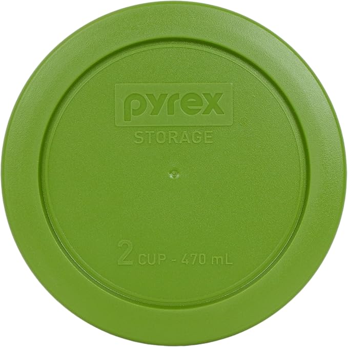 Pyrex Bundle - 4 Items: 7200-PC 2-Cup Green Plastic Food Storage Lids