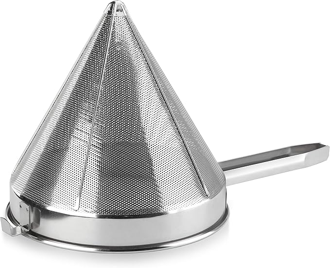 New Star Foodservice 34271 18/8 Stainless Steel China Cap Strainer, 9-Inch, Coarse Mesh