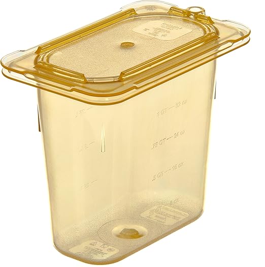 Carlisle FoodService Products High Heat Food Pan, 1/9 Size Food Storage Container for Serving Hot or Cold Food, 1.4 Qt, 6 Count, Black
