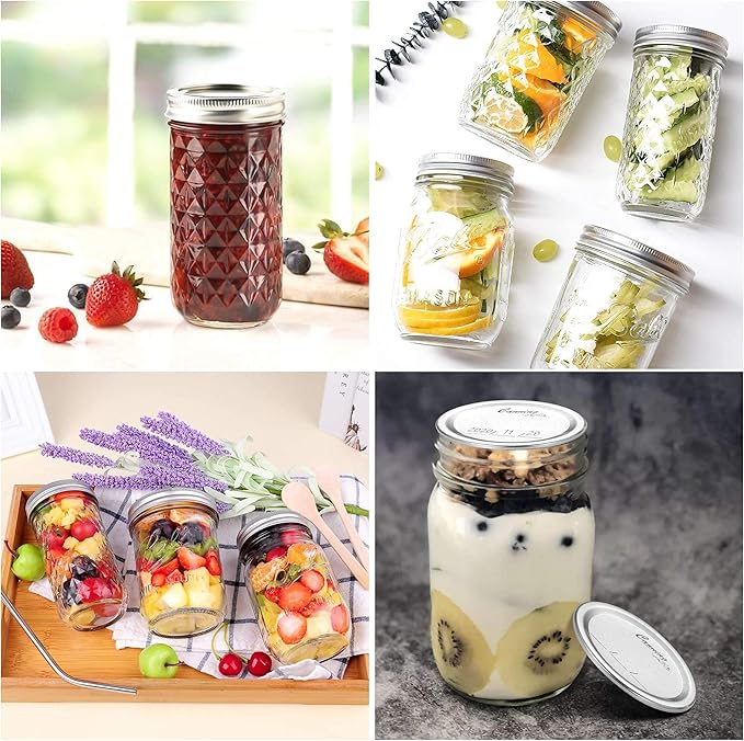 200- Count,Regular Mouth Canning Lids for Ball, Kerr Jars - Split-Type Metal Mason Jar Lids for Canning - Food Grade Material, 100% Fit & Airtight for Regular Mouth Jars (200 Pack Regular Lids)