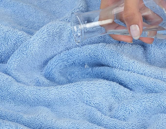 American Soft Linen Luxury Hand Towels for Bathroom, 600 GSM 100% Cotton Turkish 4 Piece Hand Towel Set, 600 GSM Hand Face Towels for Kitchen, Sky Blue Hand Towels
