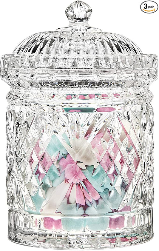 Godinger Canister Set, Crystal Glass Canisters Food Storage Candy Jars - Dublin Collection, Set of 3
