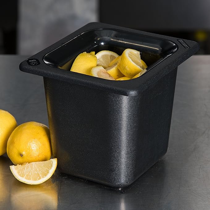 Carlisle CM110403 Coldmaster ABS Sixth-Size Food Pan, 6.84 x 6.25 x 5.91", Black