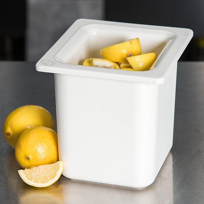 Carlisle FoodService Products CM110502 Coldmaster ABS High-Capacity Sixth-Size Food Pan, 1.70 qt. Capacity, 6-7/8 x 6-1/4 x 6-3/8", White