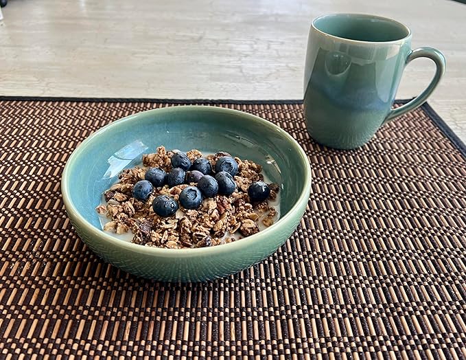 CeramicAzoia Dinnerware Set of 4 (Atacama Green, Cereal Bowl)…