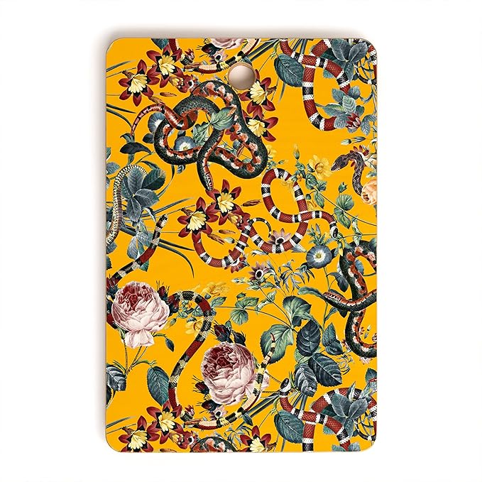 Society6 Bamboo Cutting Board- Kitchen Decor by Burcu Korkmazyurek - Unique Cutting Boards for Kitchen, 16" x 10.5" x 0.5", Dangers In The Forest III