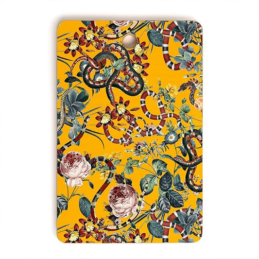 Society6 Bamboo Cutting Board- Kitchen Decor by Burcu Korkmazyurek - Unique Cutting Boards for Kitchen, 16" x 10.5" x 0.5", Dangers In The Forest III