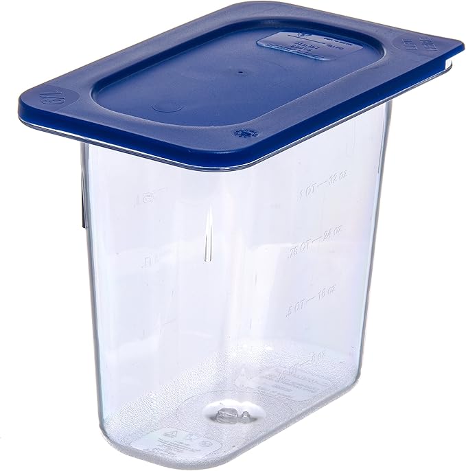 Carlisle FoodService Products Storplus Food Storage Container, Food Pan with Spoonable Corners for Catering, Buffets, Restaurants, Polycarbonate (Pc), 1/9 Size 6 Inches Deep, Clear