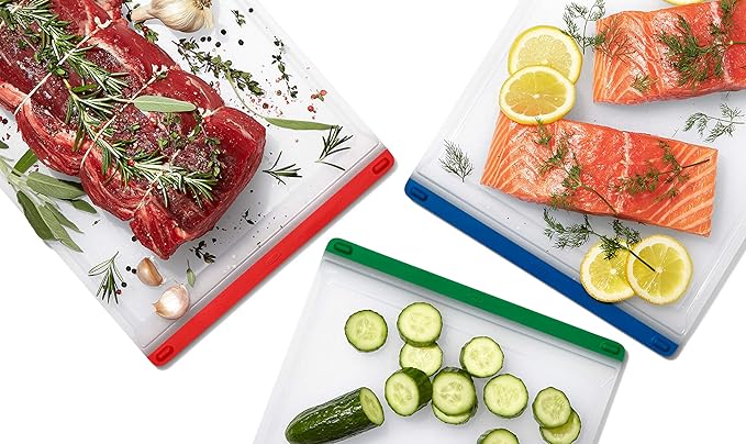 OXO Good Grips 3-Piece Plastic Everyday Cutting Board Set - Red, Green, Blue