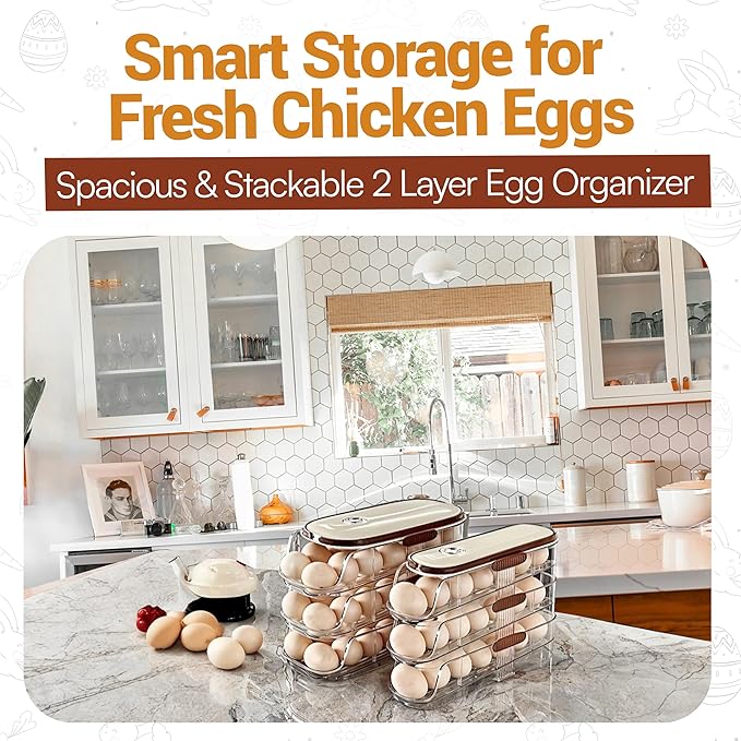 Auto Rolling Egg Holder for Fridge