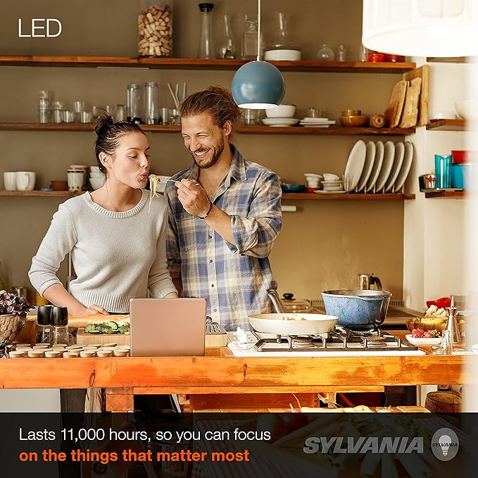 LEDVANCE Sylvania LED A19 Light Bulb, 60W Equivalent, Efficient 9W, CEC Compliant, 10 Year, Non-Dimmable, 2700K, 800 Lumens, 90 CRI, Soft White (41372) (Pack of 1, 24 Count Total)