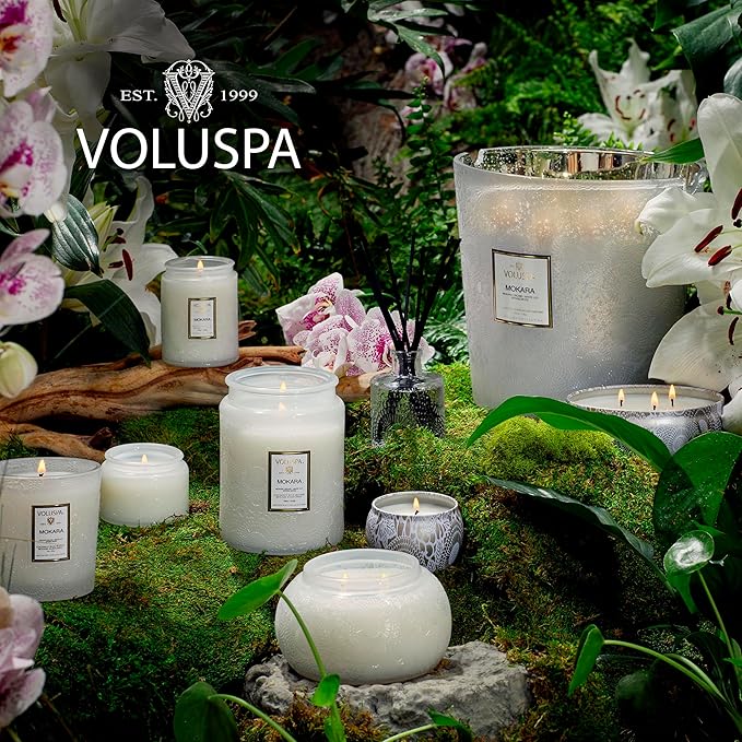 Voluspa Mokara Orchid Candle, 18 oz, Coconut Wax Blend, Scented Candles for Home, 100 Hour Burn Time, Candle Jars
