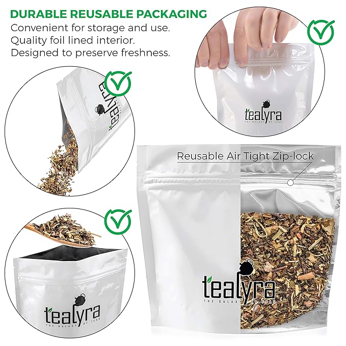 Tealyra - White Ayurvedic Chai - Sweet Spicy - White Tea - Cinnamon - Ginger - Healthy Loose Leaf Tea - Antioxidants Rich - Low Caffeine - 224g (8-ounce)