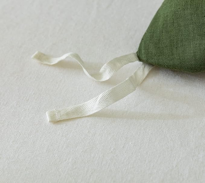 EVERLY 100% Pure Linen Duvet Cover Set King Size104X90Inch 3pcs (1 Duvet Cover,2 Pillowcases) Soft and Breathable for All Season with Coconut Button Closure, Suitable for Hot Sleepers-Mossy Green