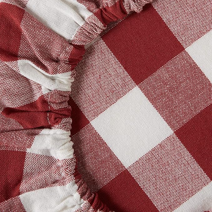 DII Reusable Cloth Bowl Cover Collection Machine Washable, Cotton with Elastic Stretch for Food Storage, 10.25"/8.25"/7.5" Diameter, Farmhouse Plaid, Barn Red, 3 Piece