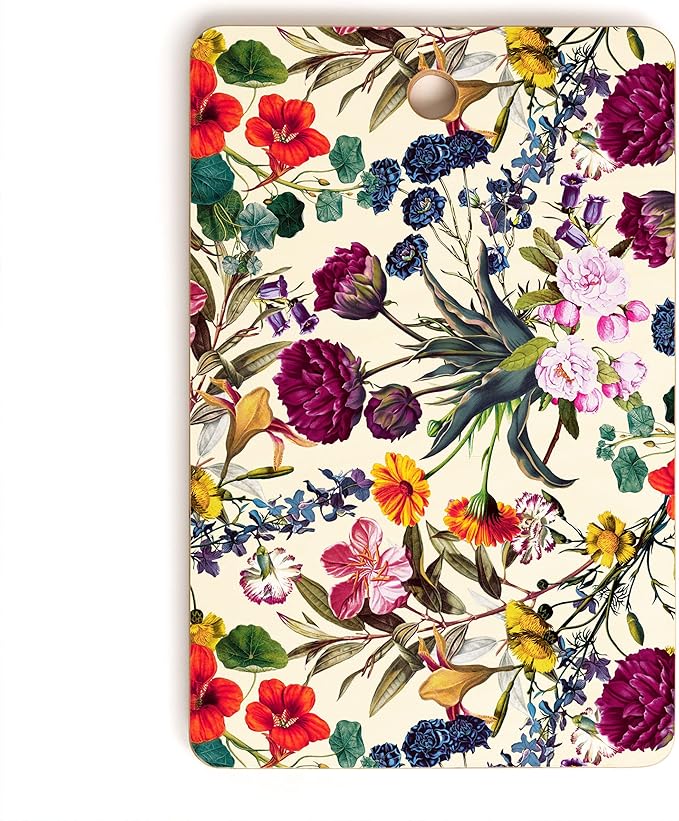 Society6 Bamboo Cutting Board- Kitchen Decor by Burcu Korkmazyurek - Unique Cutting Boards for Kitchen, 16" x 10.5" x 0.5", Magical Garden V