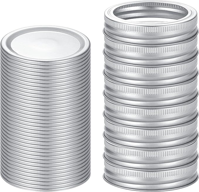 Ball Kerr Canning Lids with Rings - Split Lids & Rings, Food Grade Material, 100% Fit & Airtight for Regular Mouth Jars (72pcs)