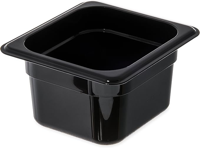Carlisle FoodService Products 3068403-E Plastic Food Pan, 1/6 Size, 4 Inches Deep, Black