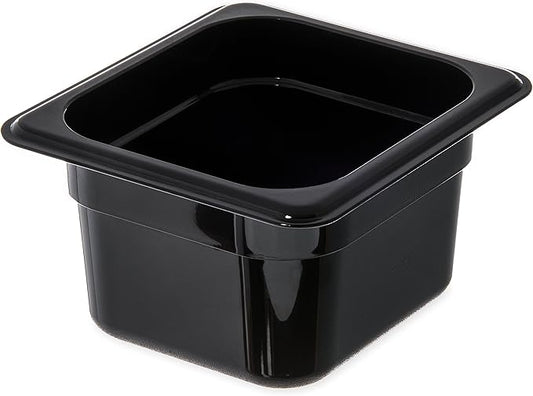 Carlisle FoodService Products 3068403-E Plastic Food Pan, 1/6 Size, 4 Inches Deep, Black