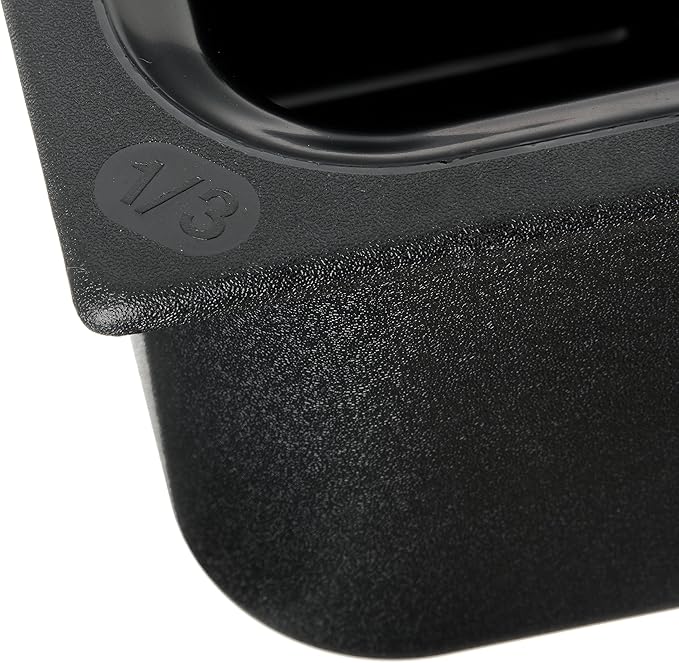 Carlisle FoodService Products CM110303 Coldmaster ABS Third-Size Divided Food Pan, 3.40 qt. Capacity, 12.68" x 6.89" x 6.01", Black