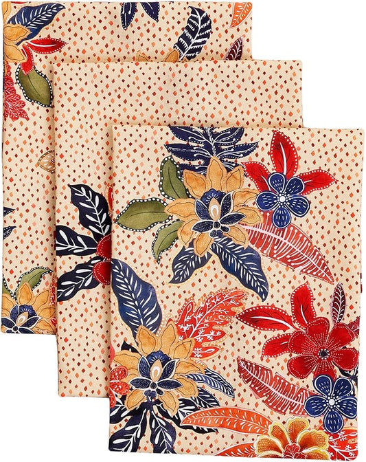 Maison d' Hermine Kitchen Towels Set of 3 100% Cotton 20" x 27.5" Reusable Cloth Tea Dish Towels Absorbent with Hanging Loop for Kitchen Dining Thanksgiving Christmas Decorations (Kalahari)