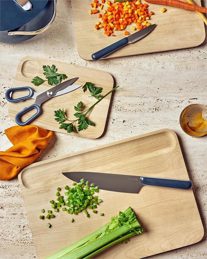 Caraway 5 Piece Knife Set - Premium German Steel Blade Kitchen Knives - Ergonomic Handles - No Microplastics - Mist