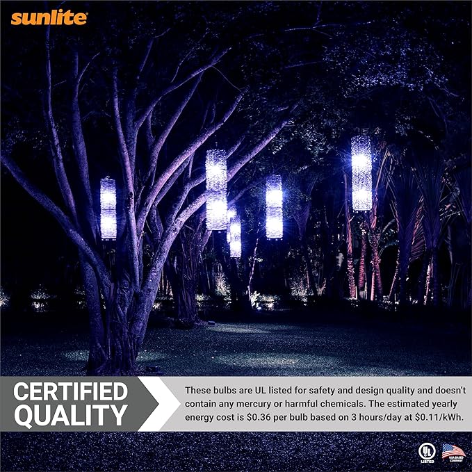 Sunlite 40468 LED A19 Colored Light Bulb, 3 Watts (25w Equivalent), E26 Medium Base, Non-Dimmable, UL Listed, Party Decoration, Holiday Lighting, 6 Count, Blue