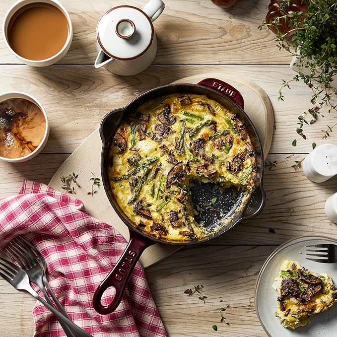 STAUB Cast Iron 8.5-inch Traditional Deep Skillet - Grenadine