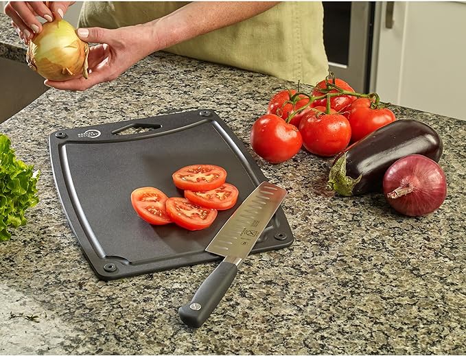 Mercer Culinary Composite Cutting Board-14 1/2" X 11", with Non Slip Feet and Juice Groove, Black