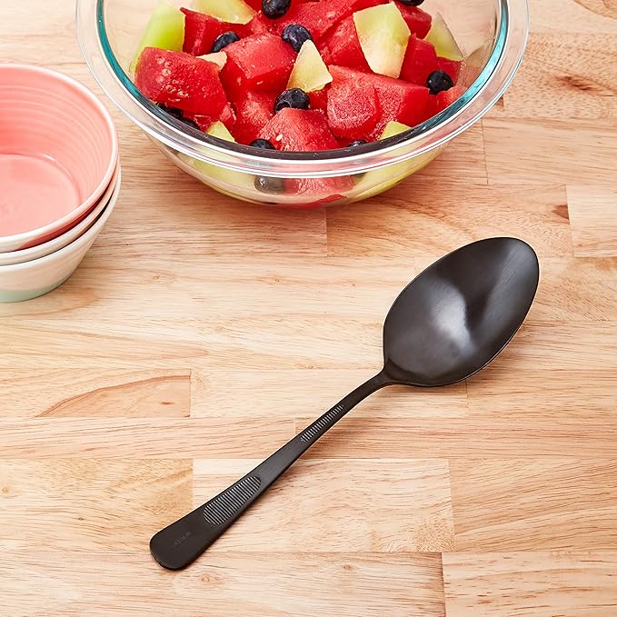 Mercer Culinary 18-8 Stainless Steel Plating Spoon, 9 Inch, Matte Black