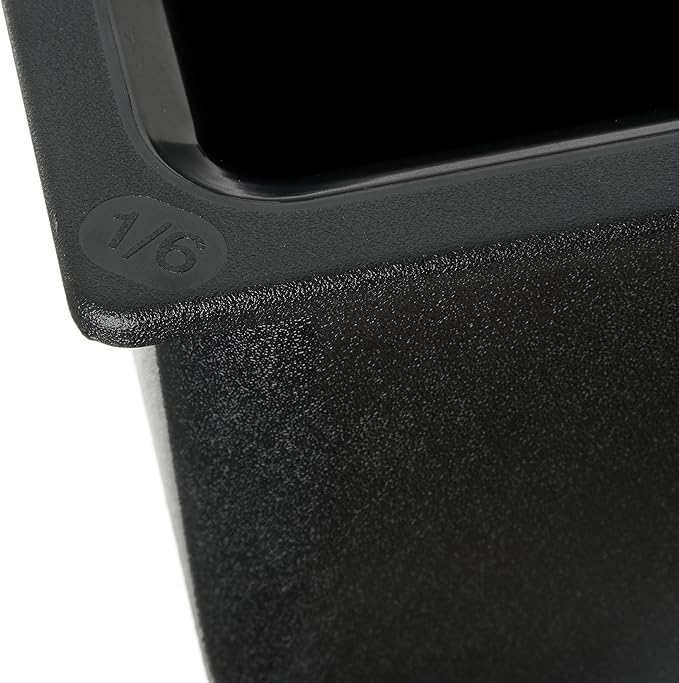 Carlisle FoodService Products CM110503 Coldmaster ABS High Capacity Sixth Size Food Pan, 1.70 qt Capacity, 6-7/8" Length x 6-1/4" Width x 6-3/8" Height, Black