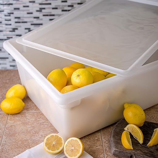 Carlisle FoodService Products Storplus Food Storage Container with Stackable Design for Catering, Buffets, Restaurants, Polyethylene (Pe), 12.5 Gallon, White