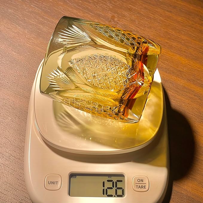 suigetsu Japanese Crystal Whiskey Glass, Cut Crystal Pattern, Luxury Cocktail Glassware (Champagne)