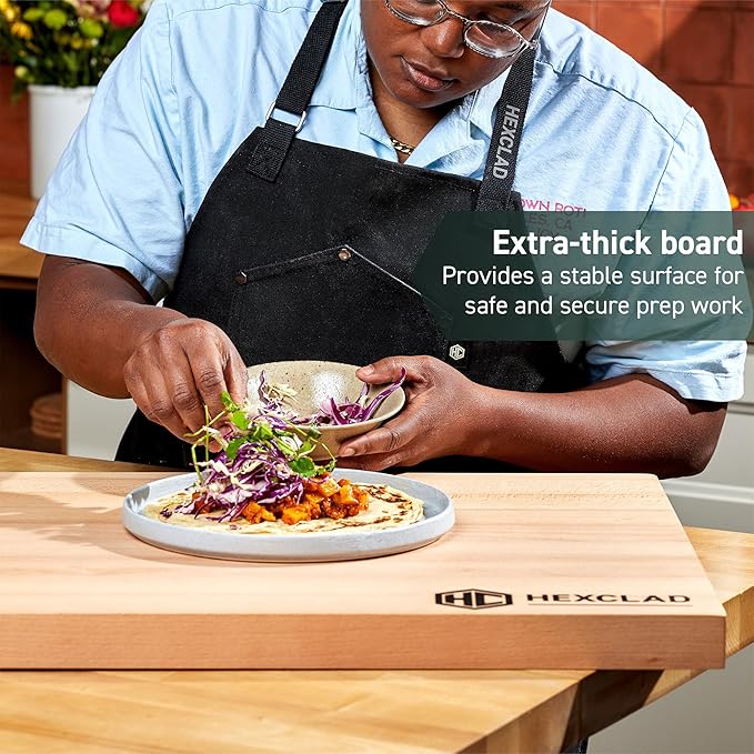 HexClad Extra Large Beechwood Cutting Board, Reversible, Hardwood, Great For Chopping, Cutting, or Serving Charcuterie, 24 x 18 Inches